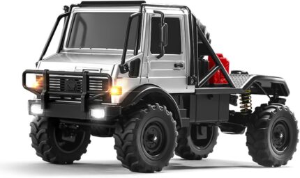 MN-333 1/18 Semi-Truck RC Crawler, Unimog U4000 4WD Full Scale Off Road RC Rock Crawler, 4x4 RC Car RTF Alloy Climing Vehicle for Hobby Gifts
