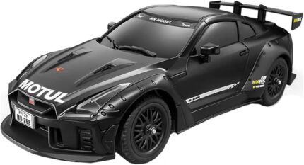 1/16 Scale RC Drift Car, MN-268 RWD Mini RC Vehicles Model with Gyro, Spare Tires & LED Lights for Adults Hobby Toy Gifts (Black)