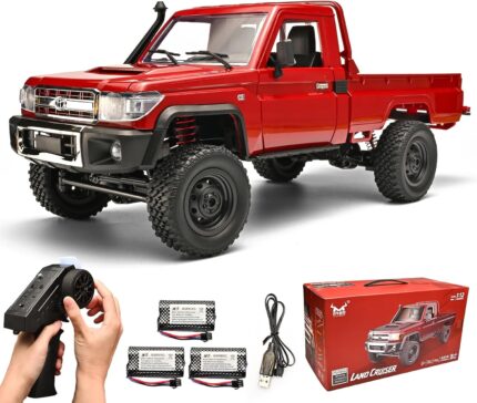 RC Rock Crawler 1/12 RC Crawler Off Road RC Truck 4x4 with 2.4GHz Remote Control 280 Brushed Motor All Terrain Rremote Control Truck RTR Proportional Throttle Steering MN-82（Red）
