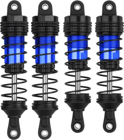 4PCS Shock Absorbers Oiled RC Shocks Fit for 1/12 1/14 1/16 RC Cars WLtoys 144001/124019/124018 MJX, SCY and HBX RC Buggy Off-Road Racing Replacement Parts (Black Blue)