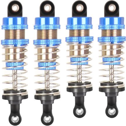 Oiled Shocks Upgraded 66mm/72mm Aluminum Oil Shock Absorber Set for 1/12 1/14 1/16 RC Cars - Compatible with WLtoys 144001, 124019, MJX 16208, HBX & More