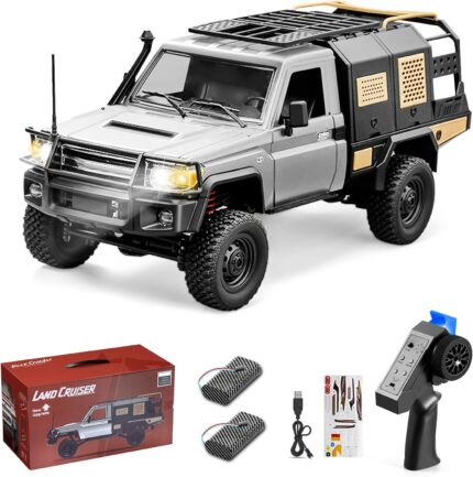 RC Crawler, 1:12 Scale MN82 New Upgrades MN-82S 4WD LC79 Land Cruiser Rock Crawler with Lights, Speed Adjustment, Upgraded Trunk 2.4GHz RTR RC Rock Truck for Teens Adults-DIY Customization